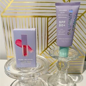 ☀️NAKED SUNDAYS SPF 50 Collagen Glow Sunscreen + Glow & Go Lip Oil Set☀️NIB